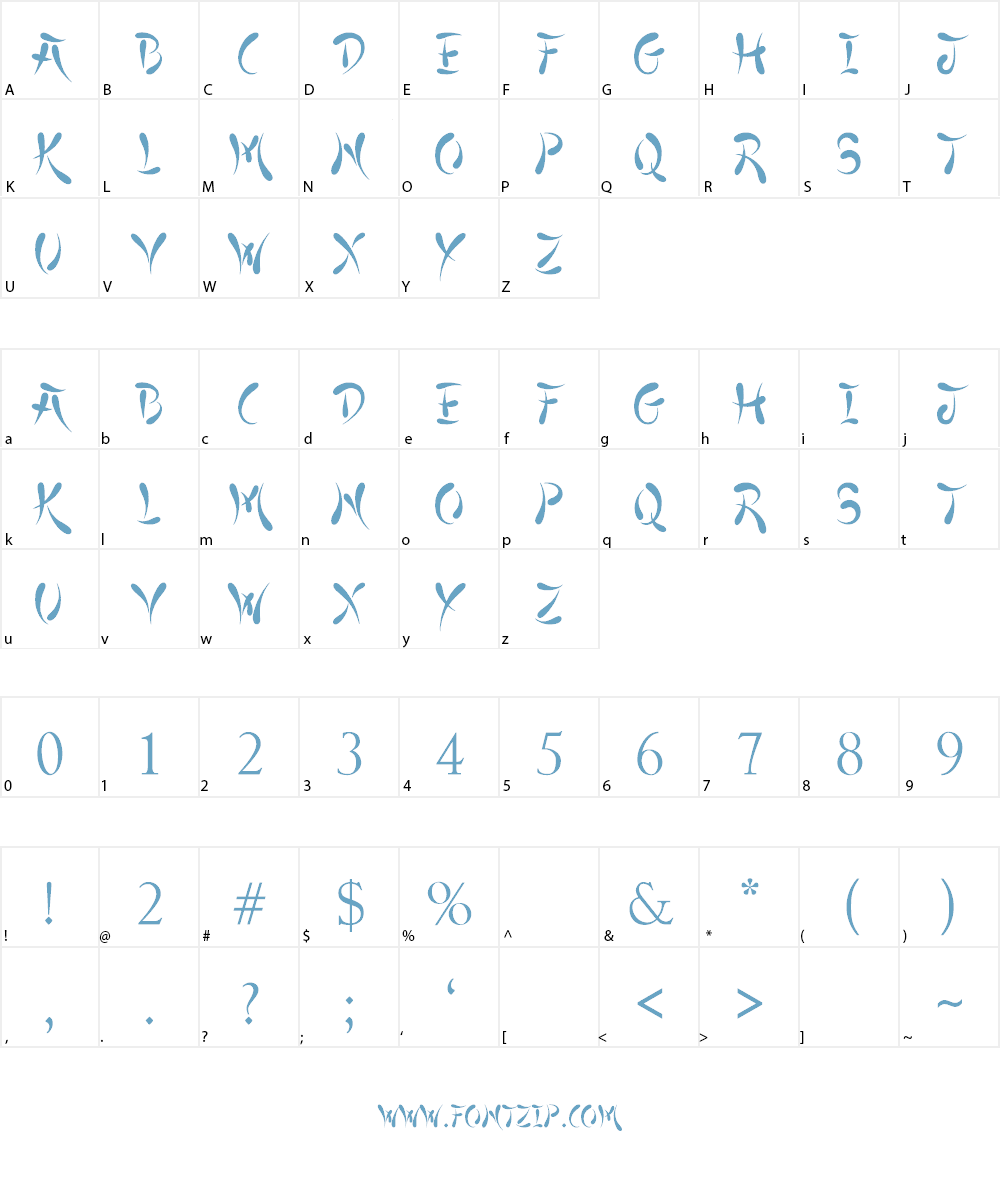 Japanese Style Font Character